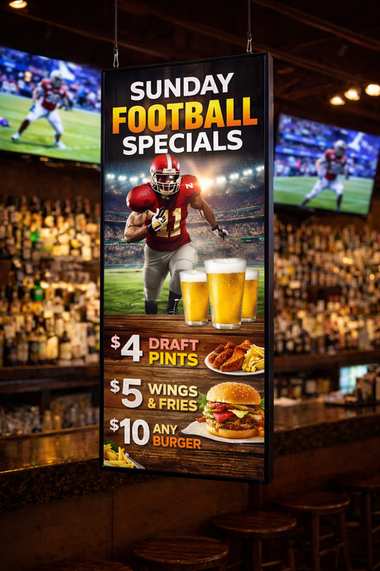 65” Commercial Indoor Digital Display for Restaurants, Bars, Stadiums & Hospitality