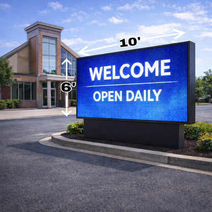 Starter Outdoor LED Sign Kit – Single-Sided | P6 / P8 Turn-Key Hardware-Only Digital Display 6’ × 10’ (UHD 10mm)