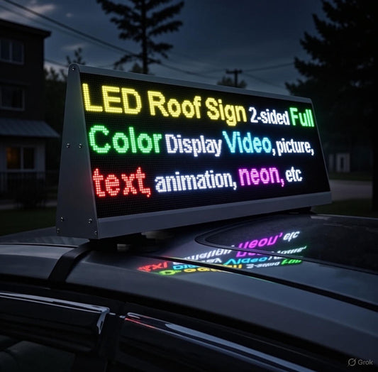 2-Sided Full Color LED Car Topper – Programmable Taxi Roof Sign P5