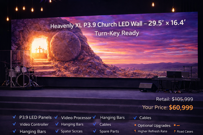 MASTERPIECE XL P3.9 Church LED Wall – 29.5’ × 16.4’ | Turn-Key Ready