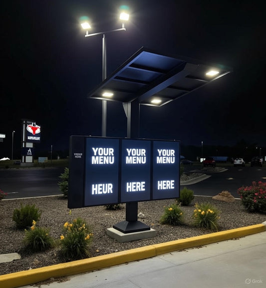 Triple 55” Outdoor Digital Menu Board – Screens Only